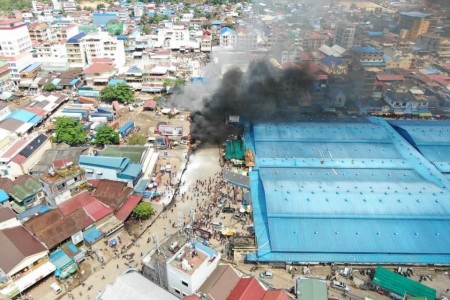 Fire Outside Psar Leu