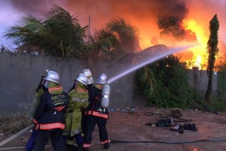 Huge Fire Destroys PP Gas Station