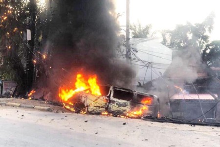 Vehicles Burn, Power Cut After SHK Electricity Explosion