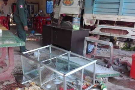 Truck Hits Kampot Cafe