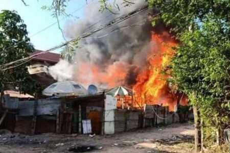 Fire In Siem Reap City Scrapyard