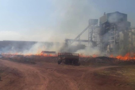 Fire At Derelict Kratie Sugar Factory