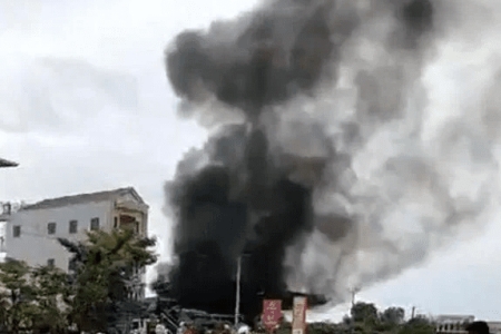 Gas Station Fire In Kampot Province