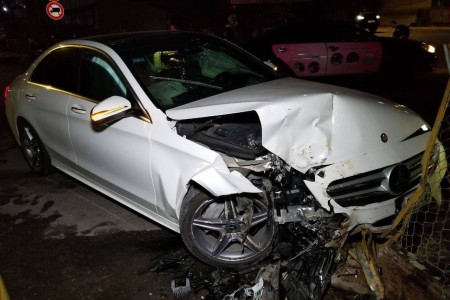 Woman Mangles Mercedes & Runs Away